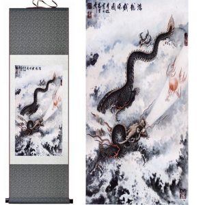 Tableau Chinois Dragon Noir