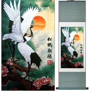 Tableau Chinois Grues Majestueuses