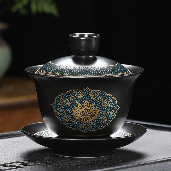 Tasses Chinoises En Porcelaine Noire – Image 7