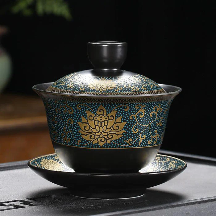 Tasses Chinoises En Porcelaine Noire – Image 6