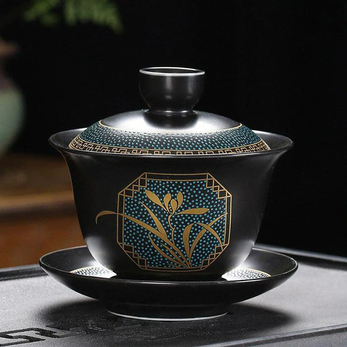 Tasses Chinoises En Porcelaine Noire – Image 8