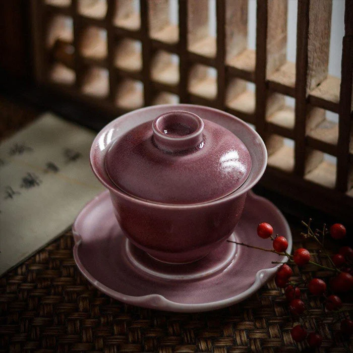 Tasse Chinoise En Porcelaine Rose – Image 3