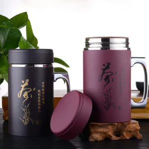 Tasses Chinoises En Acier Inoxydable Avec Couvercle