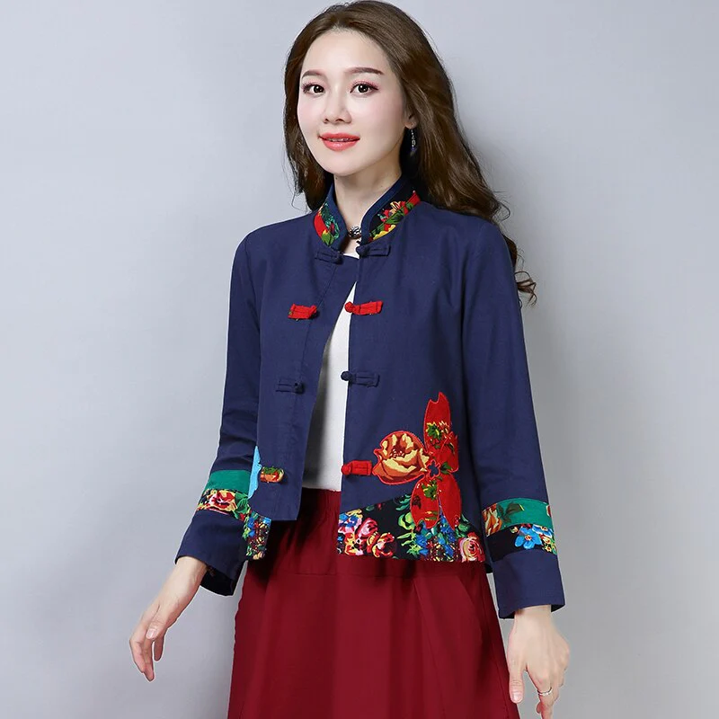 Veste Chinoise Col Mao Femme – Image 4