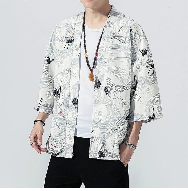 Veste Chinoise Homme Blanc – Image 4