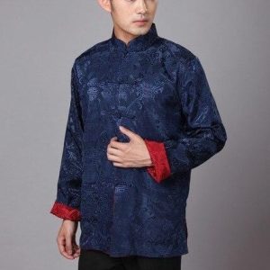 Veste Chinoise Homme Bleue et Rouge