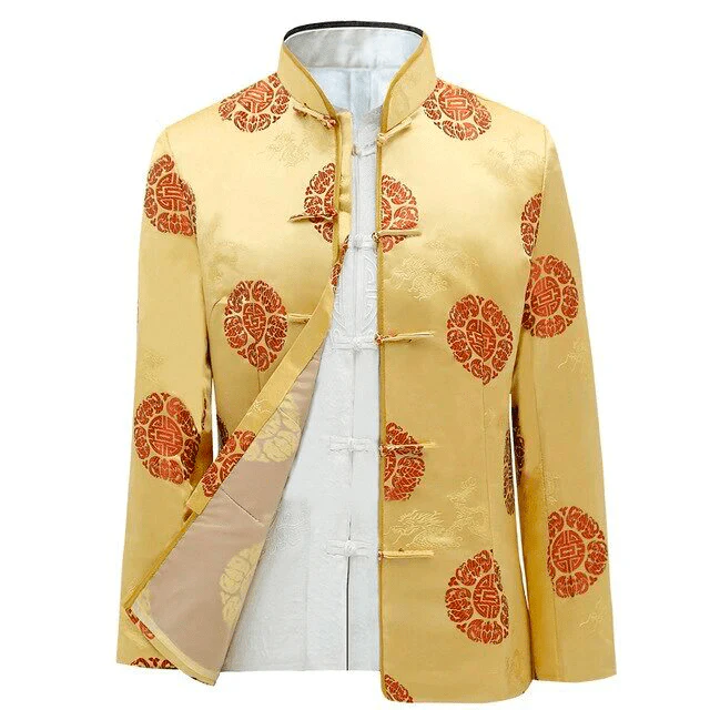 Veste Chinoise Homme Jaune – Image 2