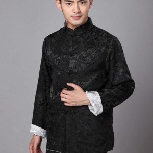 Veste Chinoise Homme Noire et Blanche