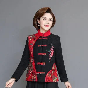 Veste Chinoise Noire Femme